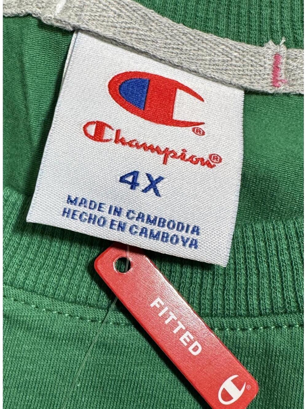 Champion Green w/ Pink "C" Logo Cropped Tee T Shirt Womens Size 4X NWT NEW - Picture 5 of 6